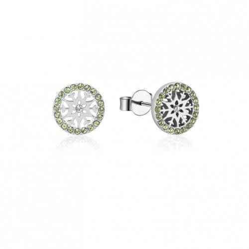 FROZEN 2 - Kolczyki sztyfty Snowflake Birhstone Aug 'SS Rhodium Plated'