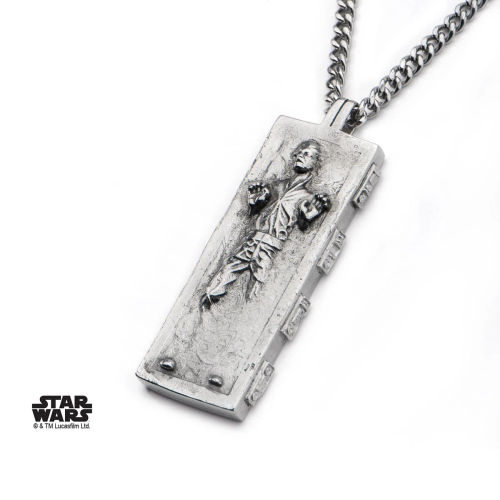 STAR WARS - Męski wisiorek Han Solo Carbonite ze stali nierdzewnej
