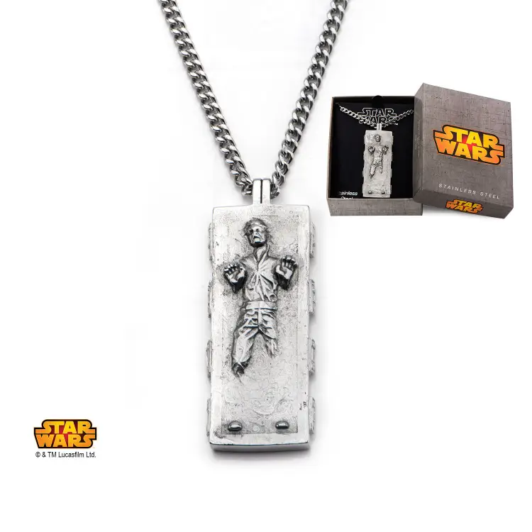 STAR WARS - Męski wisiorek Han Solo Carbonite ze stali nierdzewnej