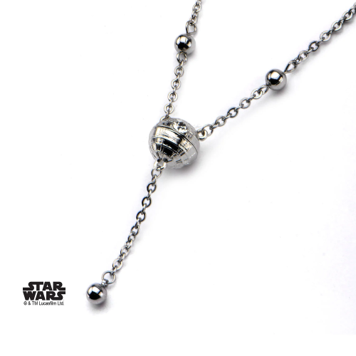 STAR WARS - Damski naszyjnik 3D Gwiazda Śmierci ze stali szlachetnej