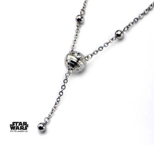 STAR WARS - Damski naszyjnik 3D Gwiazda Śmierci ze stali szlachetnej