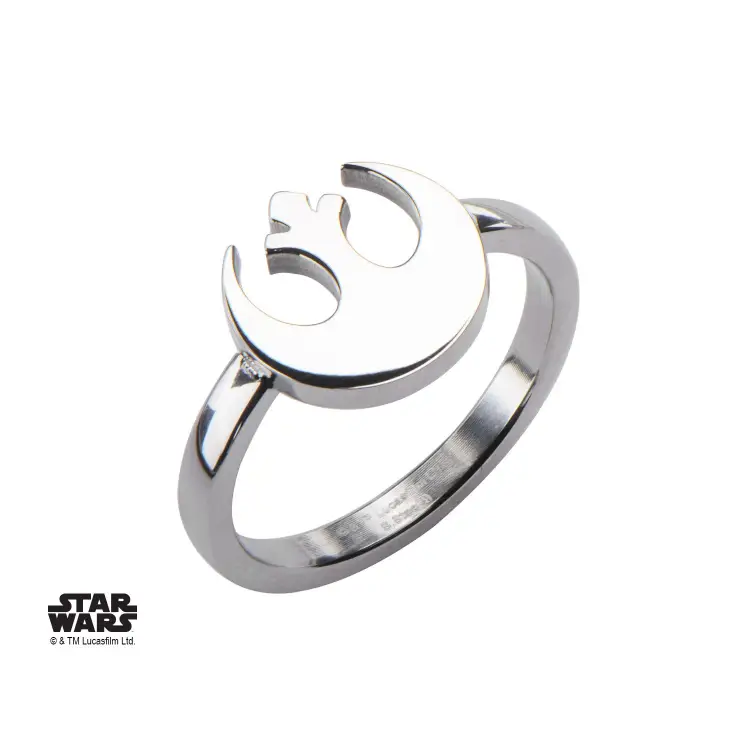 STAR WARS - Damski pierścionek ze stali szlachetnej Rebel Alliance Cut - Rozmiar 6