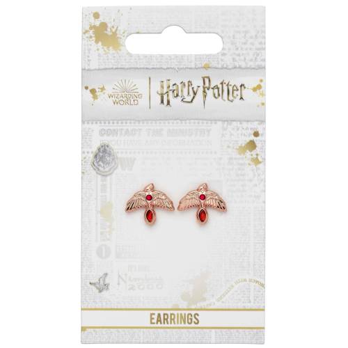 HARRY POTTER - Kolczyki sztyfty - Różowe złoto Fawkes