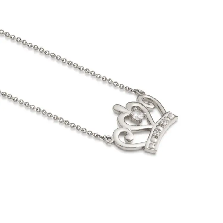 DISNEY METAL PRECIOUS - Naszyjnik z koroną księżniczki "Sterling Silver