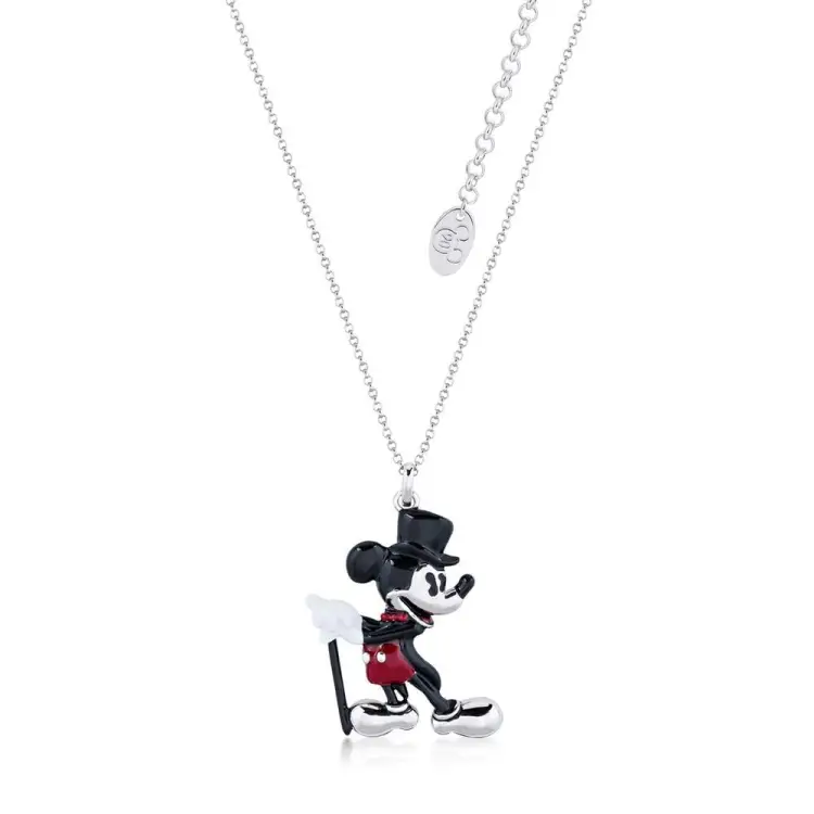 DISNEY MICKEY MOUSE - Naszyjnik Showman pozłacany białym złotem