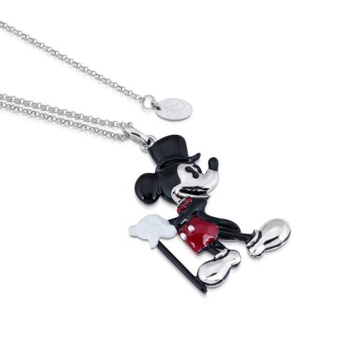 DISNEY MICKEY MOUSE - Naszyjnik Showman pozłacany białym złotem