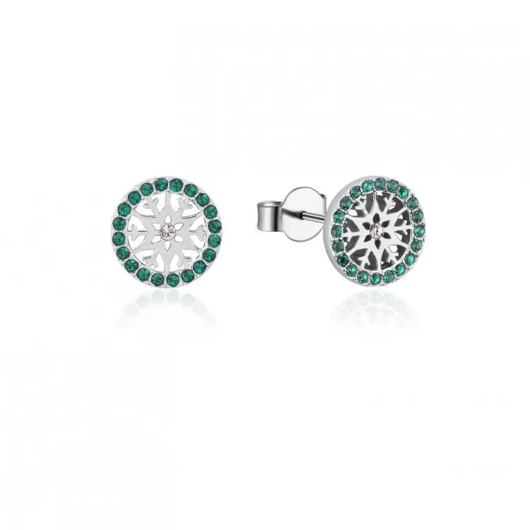 FROZEN 2 - Kolczyki sztyfty Snowflake Birhstone May 'SS Rhodium Plated'