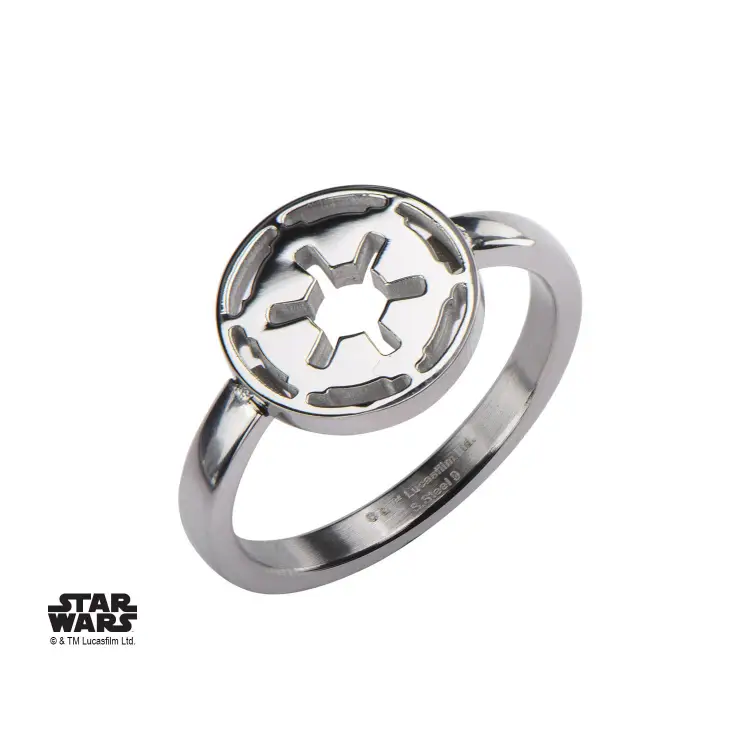 STAR WARS - damski pierścionek ze stali szlachetnej Galatic Empire Cut - rozmiar 6