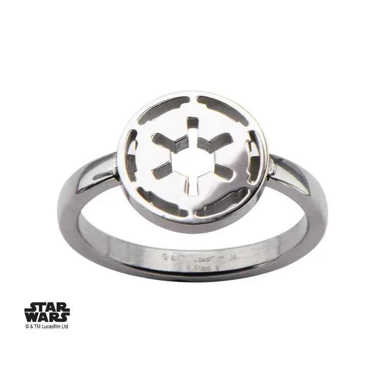 STAR WARS - damski pierścionek ze stali szlachetnej Galatic Empire Cut - rozmiar 6