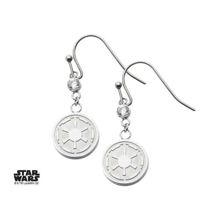 STAR WARS - Damskie kolczyki wiszące z symbolem Imperium ze stali nierdzewnej