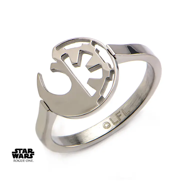 STAR WARS - Damski pierścionek ze stali nierdzewnej Rebel Empire Cut - Rozmiar 6