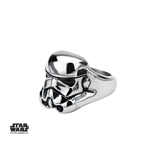 STAR WARS - Męski pierścionek ze stali nierdzewnej 3D Stormtrooper - Rozmiar 10