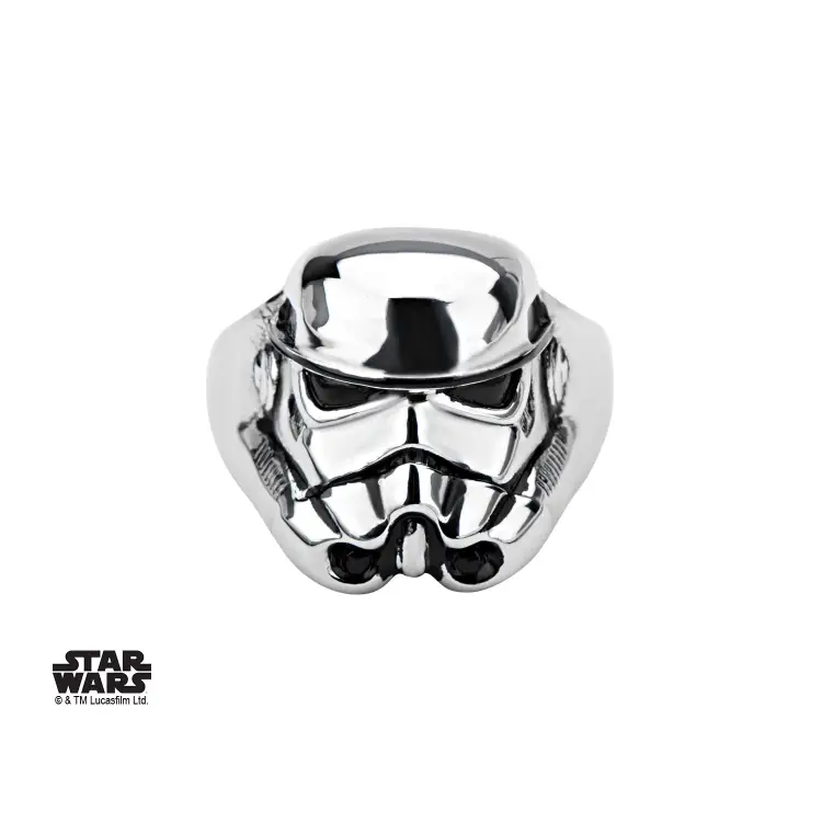 STAR WARS - Męski pierścionek ze stali nierdzewnej 3D Stormtrooper - Rozmiar 10