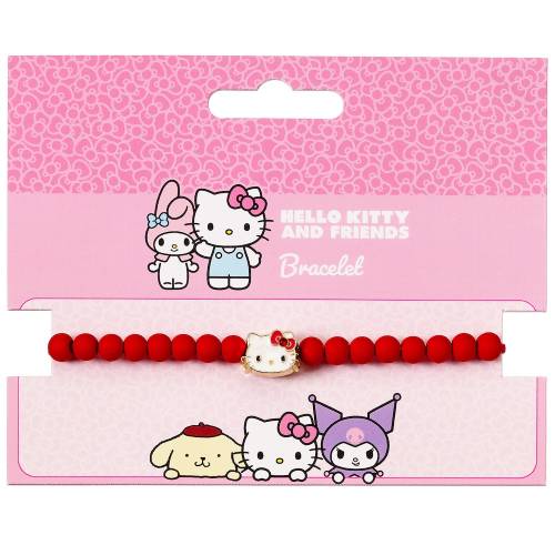 Bransoletka z koralików HELLO KITTY - czerwona