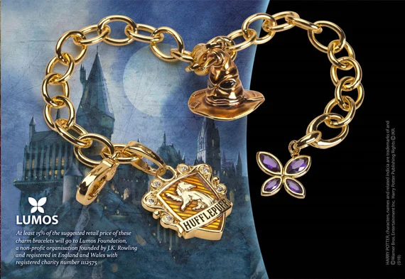 HARRY POTTER - Bransoletka z urokiem - Lumos Hufflepuff