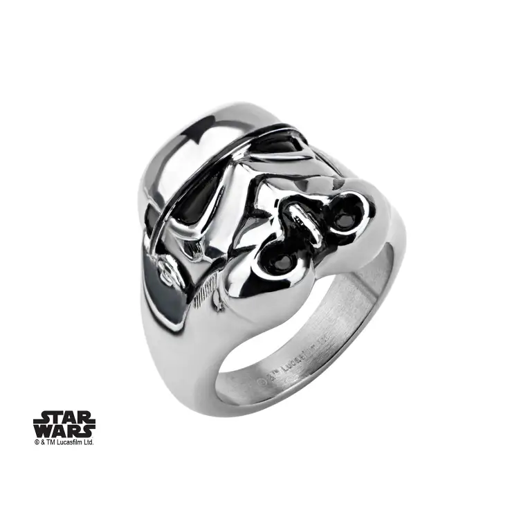 STAR WARS - Męski pierścionek ze stali szlachetnej 3D Stormtrooper - Rozmiar 12