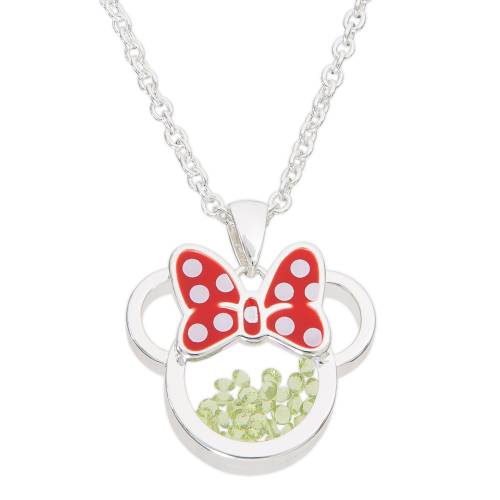 MINNIE - Posrebrzany naszyjnik z pływającym kamieniem urodzinowym - sierpień