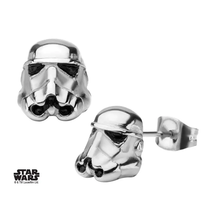 STAR WARS - Kolczyki sztyfty 3D Stormtrooper ze stali nierdzewnej