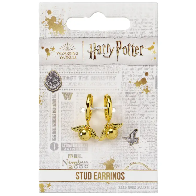HARRY POTTER - Złoty Czarodziej 3D - Kolczyki przytulanki