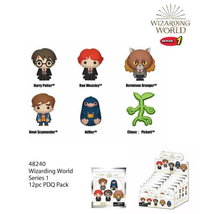 Magnesy piankowe HARRY POTTER - seria 1 -3D w ślepych torebkach (display 12 szt.)