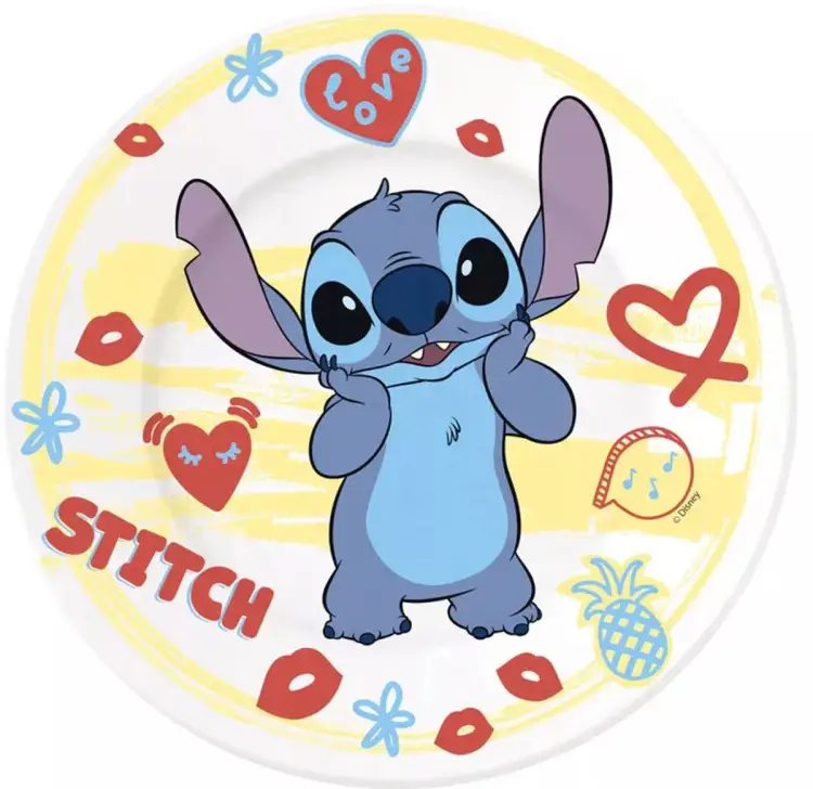 STITCH - Zestaw obiadowy - Kubek 325ml + Miska + Talerz 3szt.