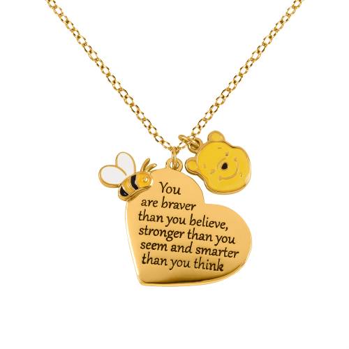 WINNIE THE POOH - Love - Naszyjnik z platerowanego mosiądzu