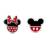 MINNIE + MICKEY - Para kolczyków sztyftów - posrebrzany mosiądz
