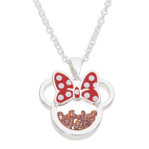 MINNIE - Naszyjnik z pływającym kamieniem urodzinowym w posrebrzanym kolorze - styczeń