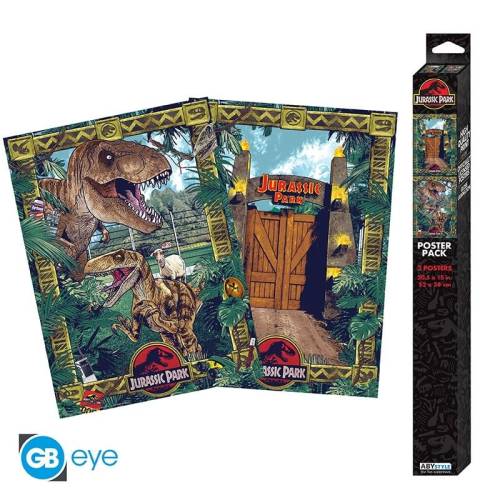 JURASSIC PARK - Bramy i bioróżnorodność - Zestaw 2 plakatów chibi "52x38