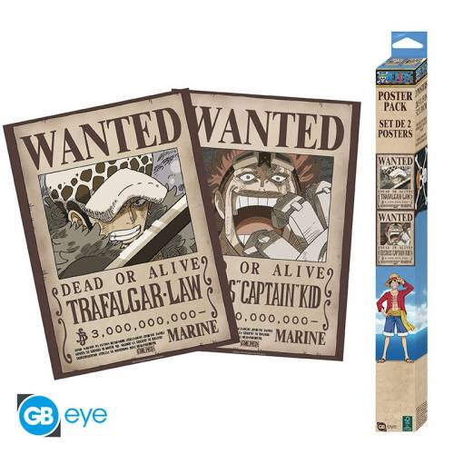 ONE PIECE - Wanted Law & Kid - Zestaw 2 plakatów '52x38