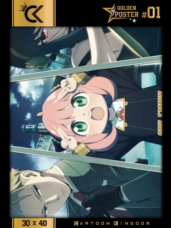 SPY X FAMILY - Loid, Yor & Anya - Złoty plakat 30x40cm