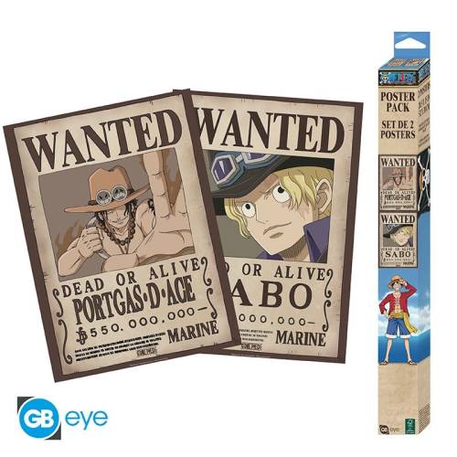 ONE PIECE - Wanted Sabo & Ace - Zestaw 2 plakatów "52x38