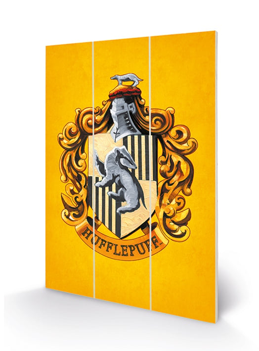 HARRY POTTER - Herb Hufflepuffu - Nadruk na drewnie 20x29.5