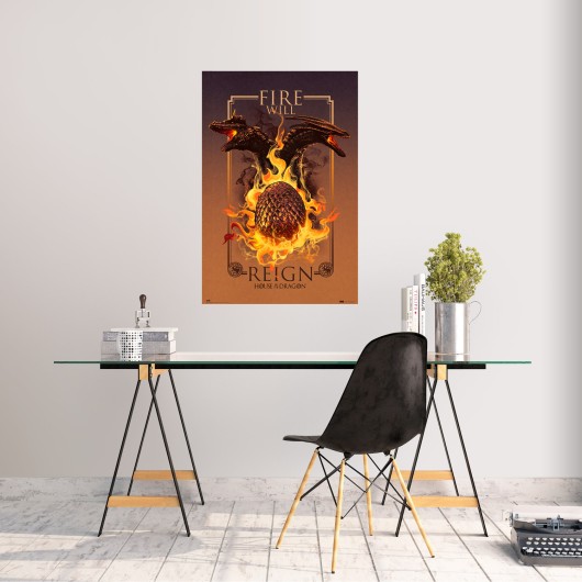 HOUSE OF DRAGONS - Fire Will Reign - plakat 61 x 91 cm