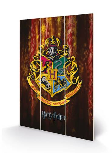 HARRY POTTER - Nadruk na drewnie 20x29,5 - Herb Hogwartu