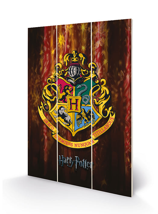 HARRY POTTER - Nadruk na drewnie 20x29,5 - Herb Hogwartu