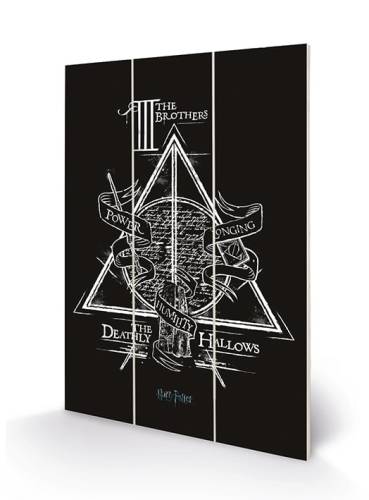 HARRY POTTER - Insygnia Śmierci - Nadruk na drewnie 20x29,5
