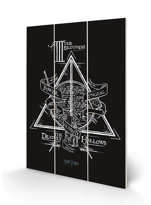 HARRY POTTER - Insygnia Śmierci - Nadruk na drewnie 20x29,5