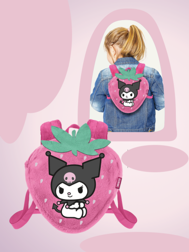 KUROMI - Strawberry - Mini plecak futrzany "25x22x12cm