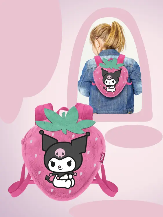 KUROMI - Strawberry - Mini plecak futrzany "25x22x12cm