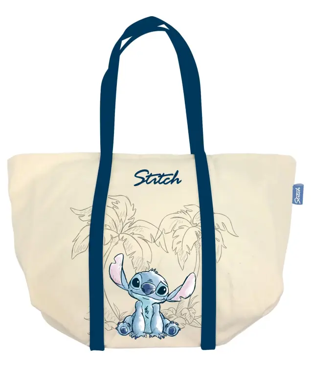 STITCH - Ohana & Blue - Duża płócienna torba - 35x31x20cm