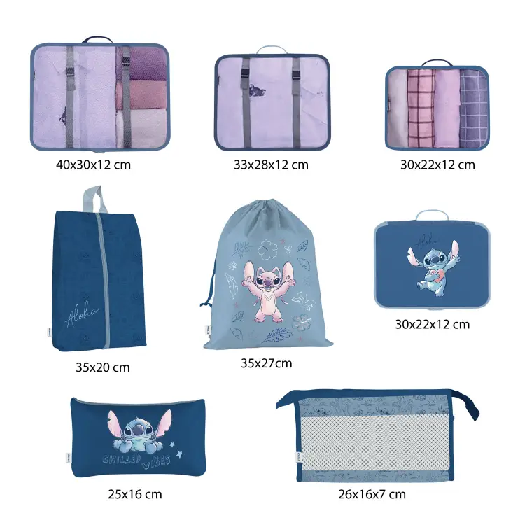 STITCH - Organizery do walizek - 8 szt.