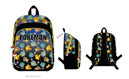 POKEMON - Drużyny - Plecak z 2 przegrodami "38x28x16cm