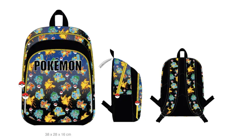 POKEMON - Drużyny - Plecak z 2 przegrodami "38x28x16cm