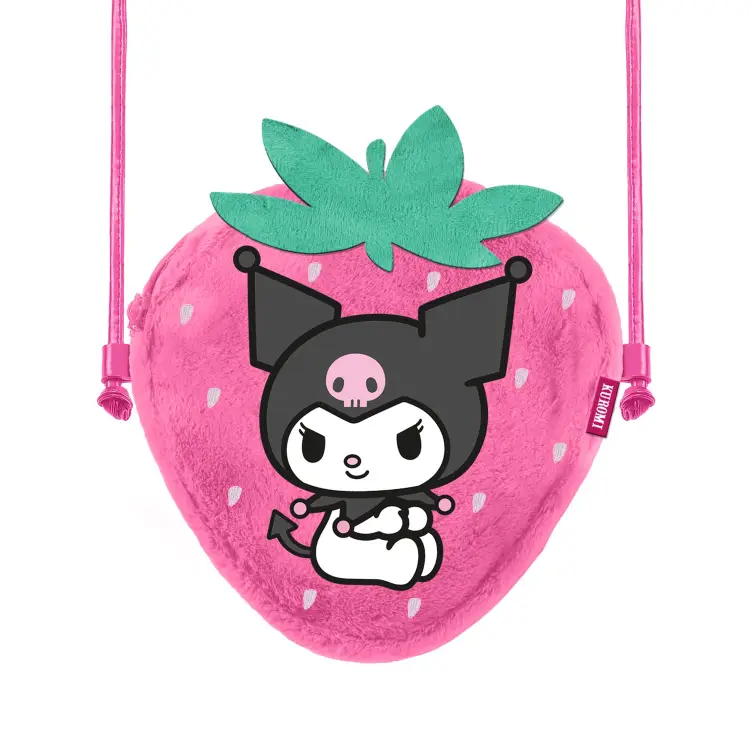 KUROMI - Strawberry - Mini futrzana torba na ramię '20x15x6cm'
