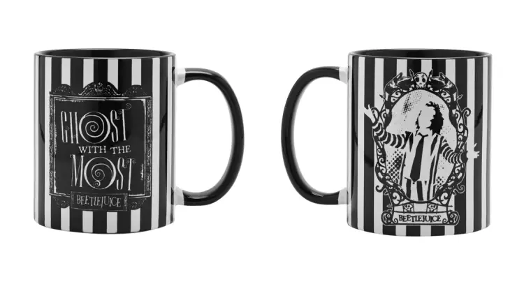 BEETLEJUICE -Black&White -Ghost with the most - Wewnętrzny kolorowy kubek 10Oz