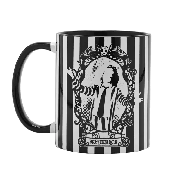 BEETLEJUICE -Black&White -Ghost with the most - Wewnętrzny kolorowy kubek 10Oz