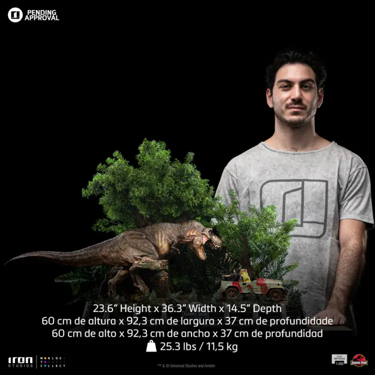 JURASSIC PARK - T-Rex Chase - Statua Demi Art Skala 1/20 60 cm