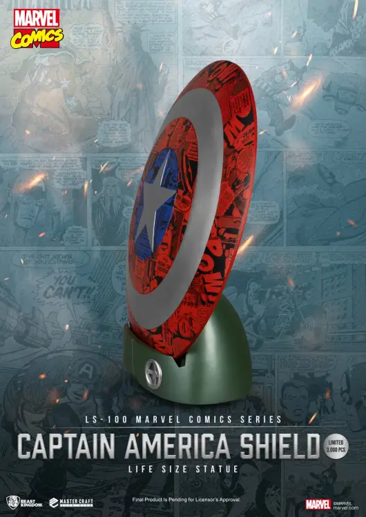 MARVEL - Kapitan Ameryka Tarcza - Statua naturalnej wielkości 64 cm
