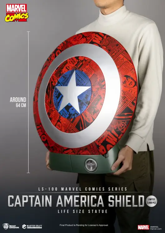 MARVEL - Kapitan Ameryka Tarcza - Statua naturalnej wielkości 64 cm